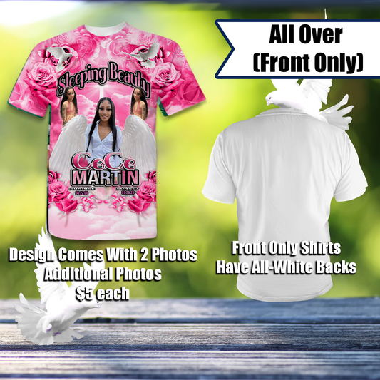 CeCe Martin Pink-Roses Memorial All Over Front Only Shirt