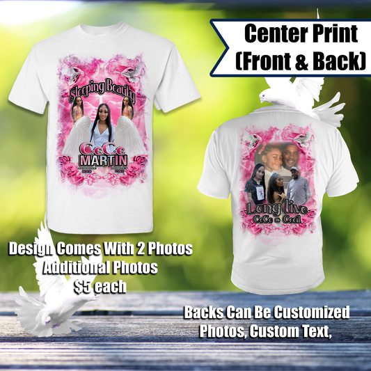 CeCe Martin Pink-Roses Memorial Center  Front and Back Shirt