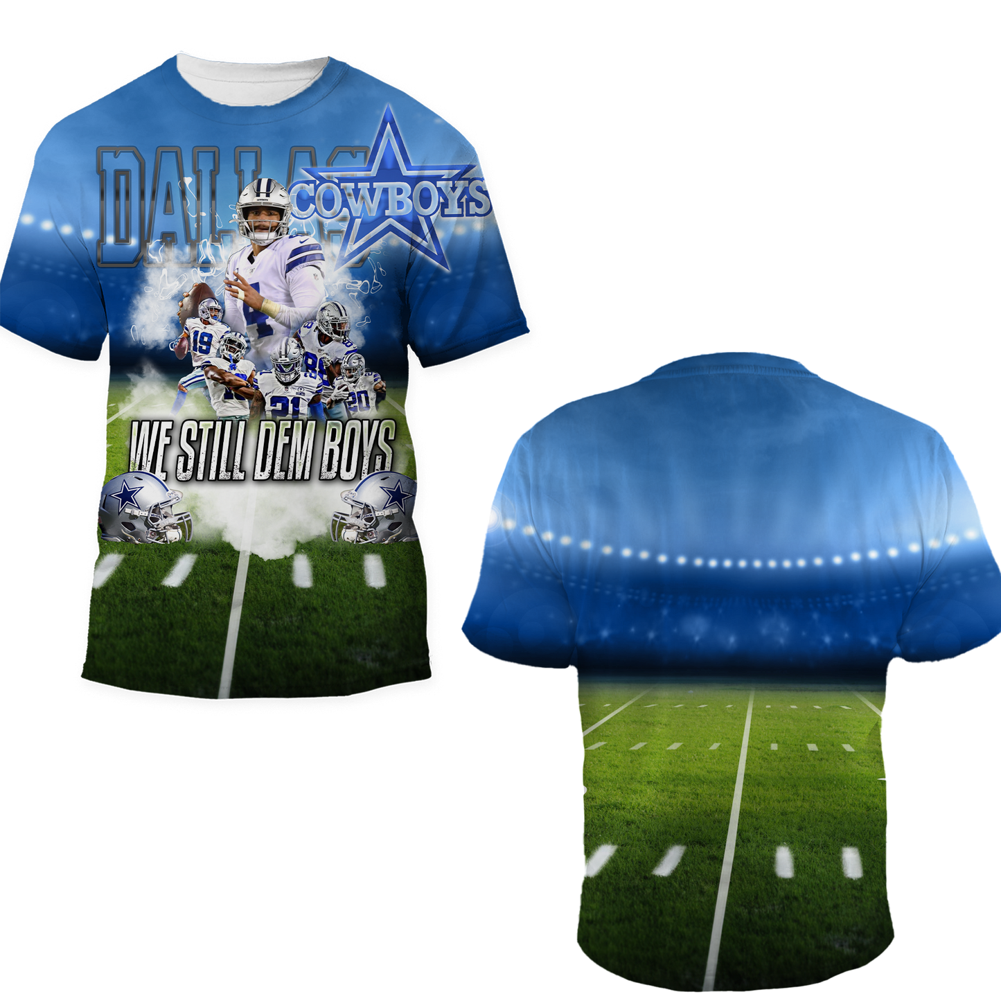Cowboys 3D Football  Front and Back Shirt