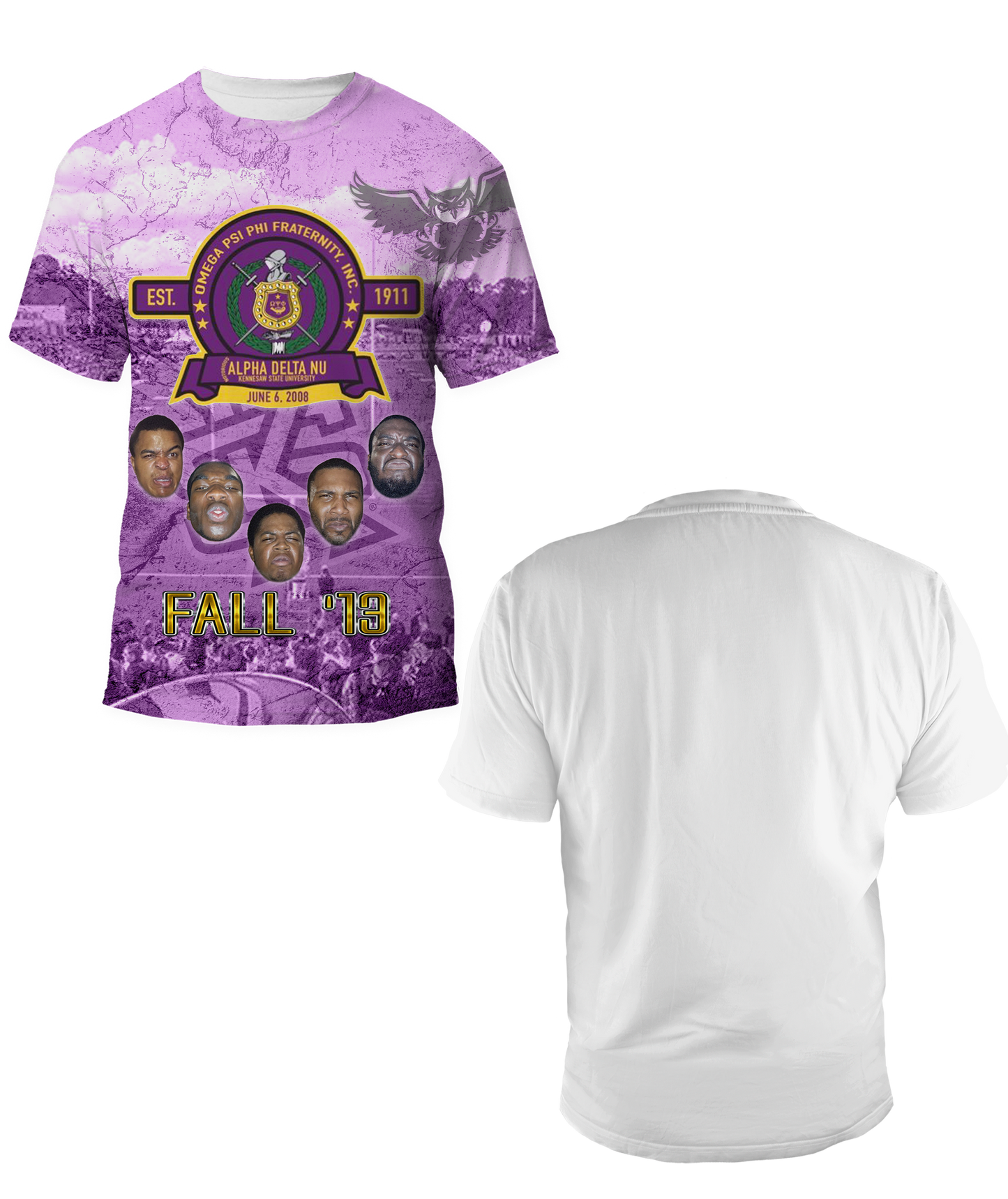 All Over Omega Psi Phi Front Only Shirt