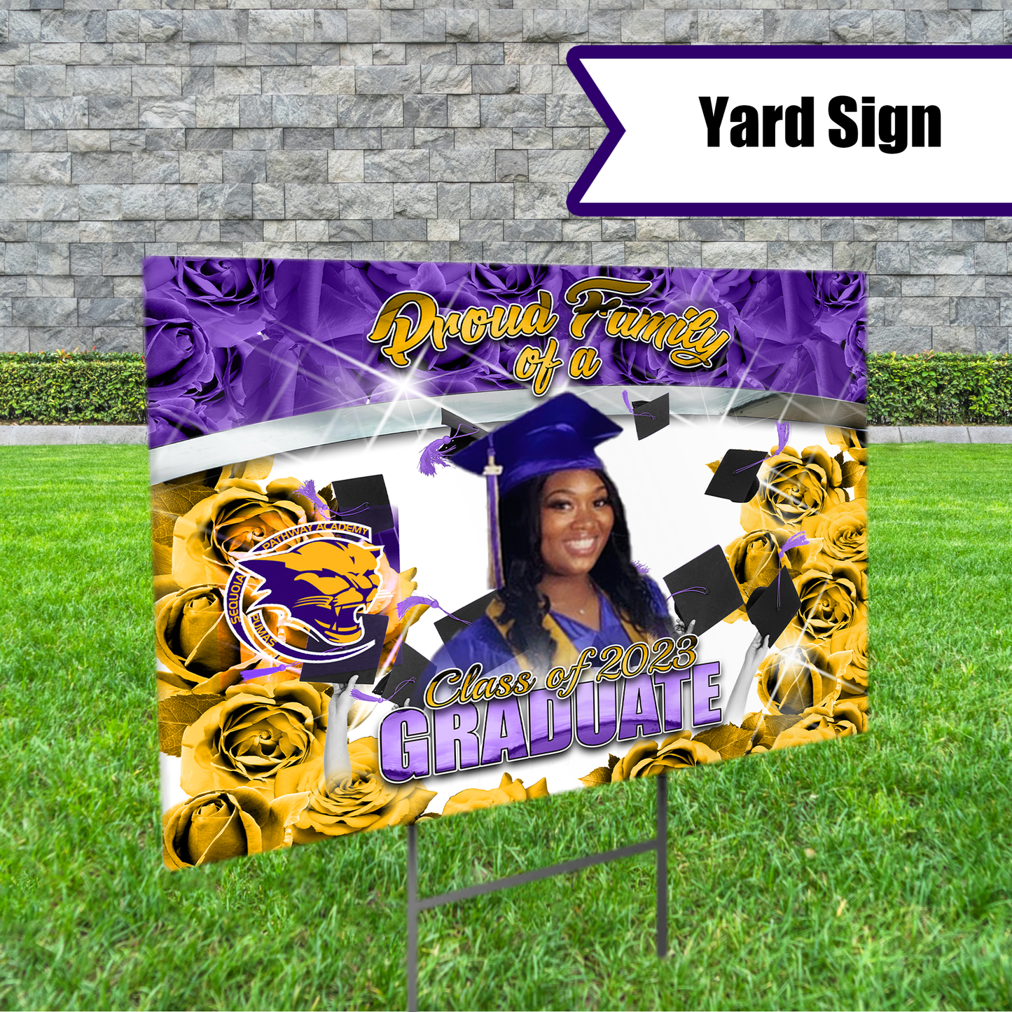 Rose Grad Yard Sign