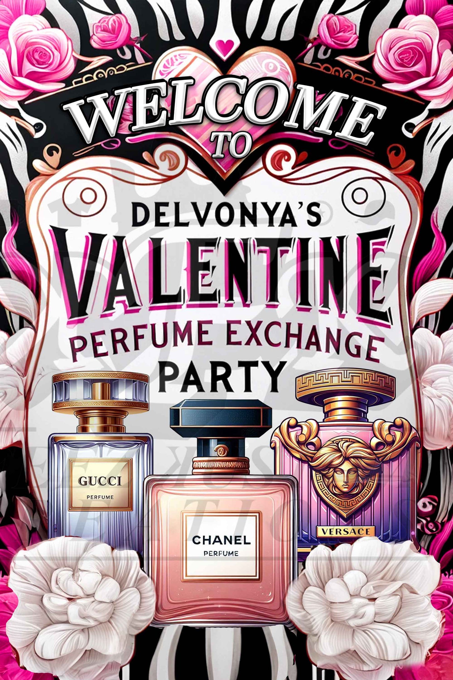 Delvonya's Valentine Perfume Exchange Welcome Sign